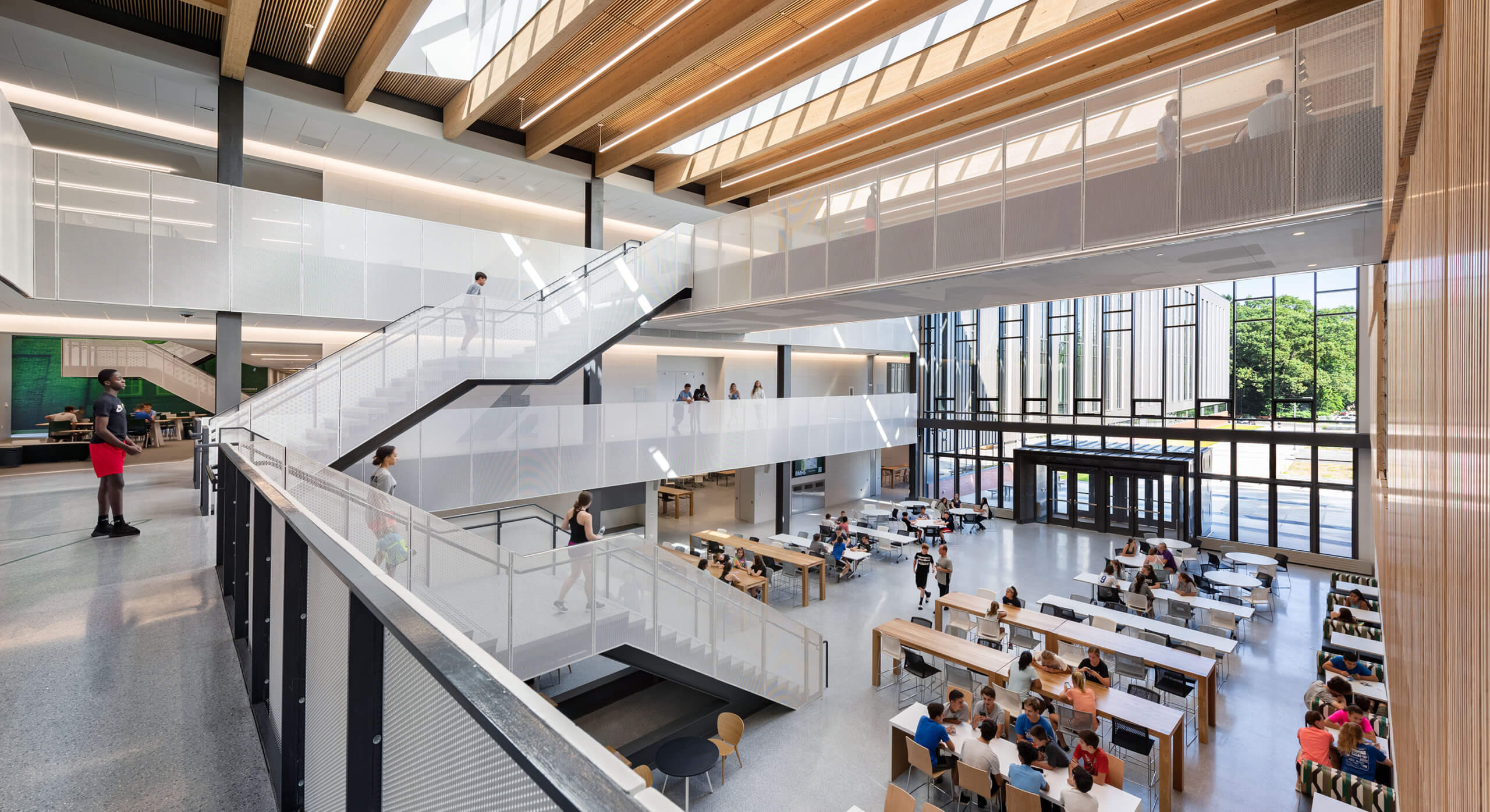 View of multi-story dining commons