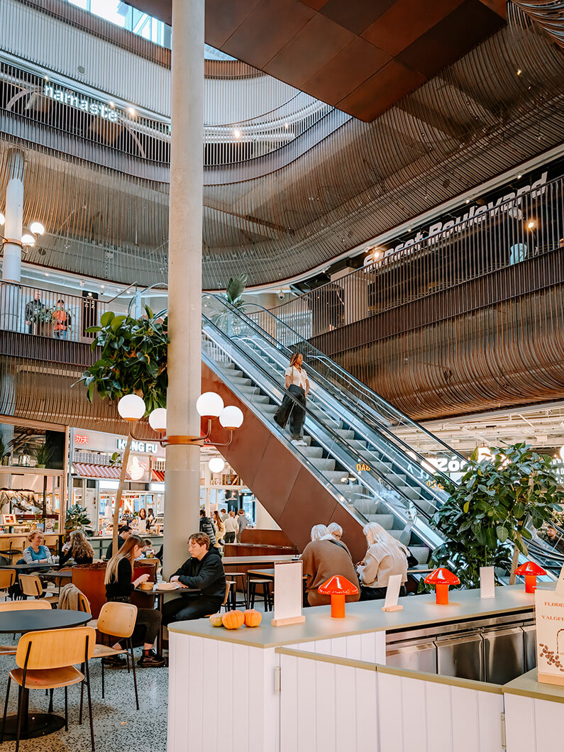 a large atrium in a shopping mall