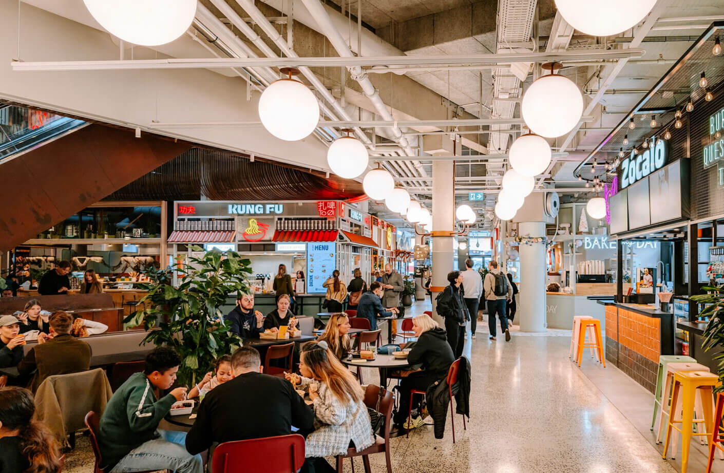 a food hall in a mall