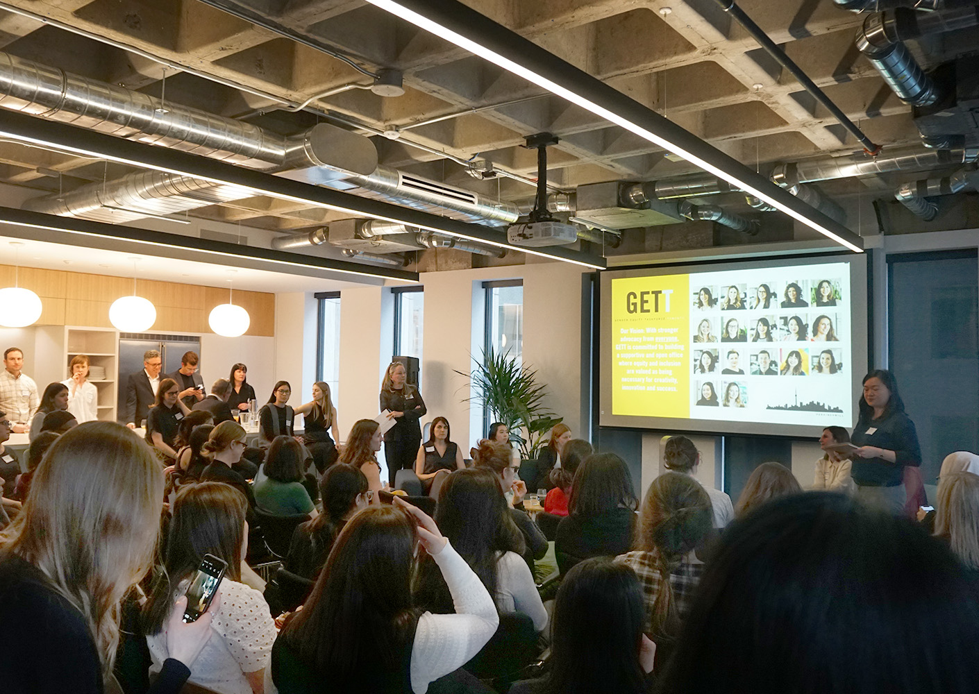 Members of our Gender Equity Taskforce Toronto present at a Building Equality in Architecture Toronto Talk in our Toronto studio.