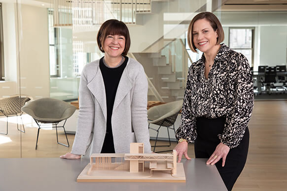 margaret and lindsey in the studio 