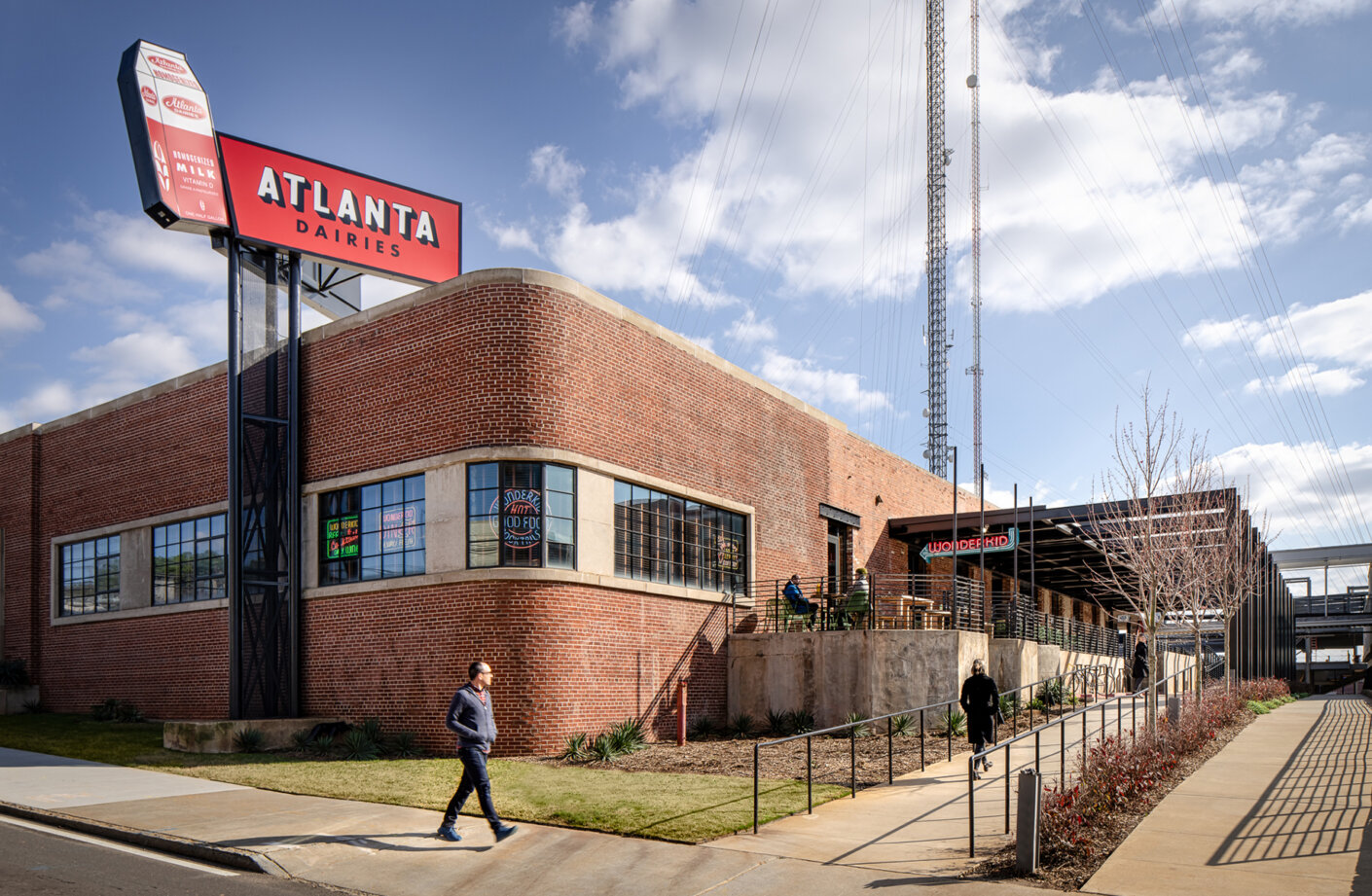 Atlanta Dairies Brick Facade with Vintage Sign