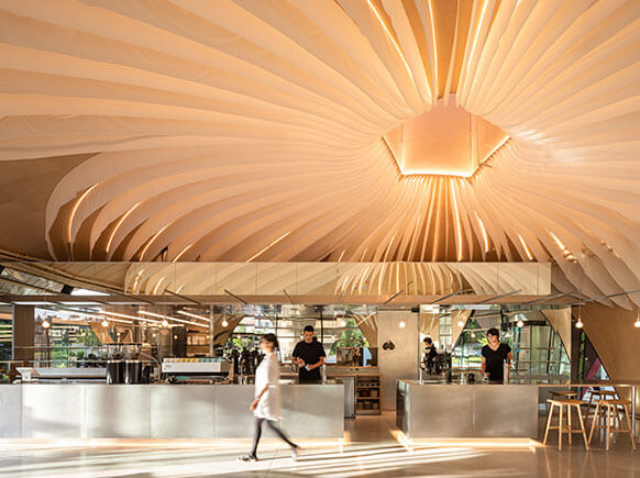 A photo of the interior of Nemesis showing the full service counter.