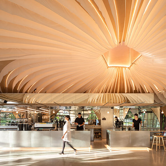 A photo of the interior of Nemesis showing the full service counter.