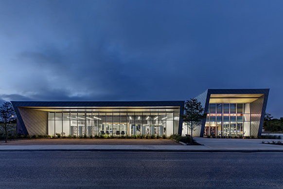 Young Library Exterior at Night