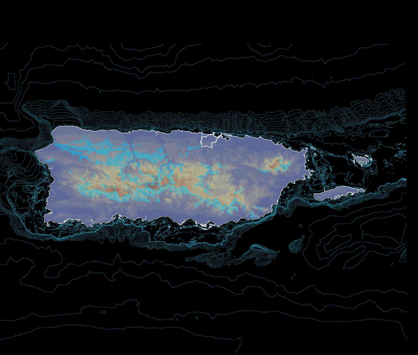 map of coastline of puerto rico